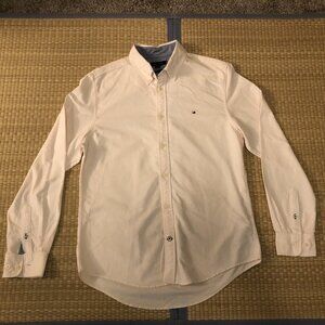 Tommy Hilfiger long-sleeved Shirt — Light Pink Micro-Stripe — 100% Cotton